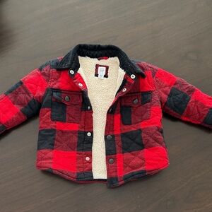 Baby GAP Red and Black Checkered Fleece-Lined Jacket